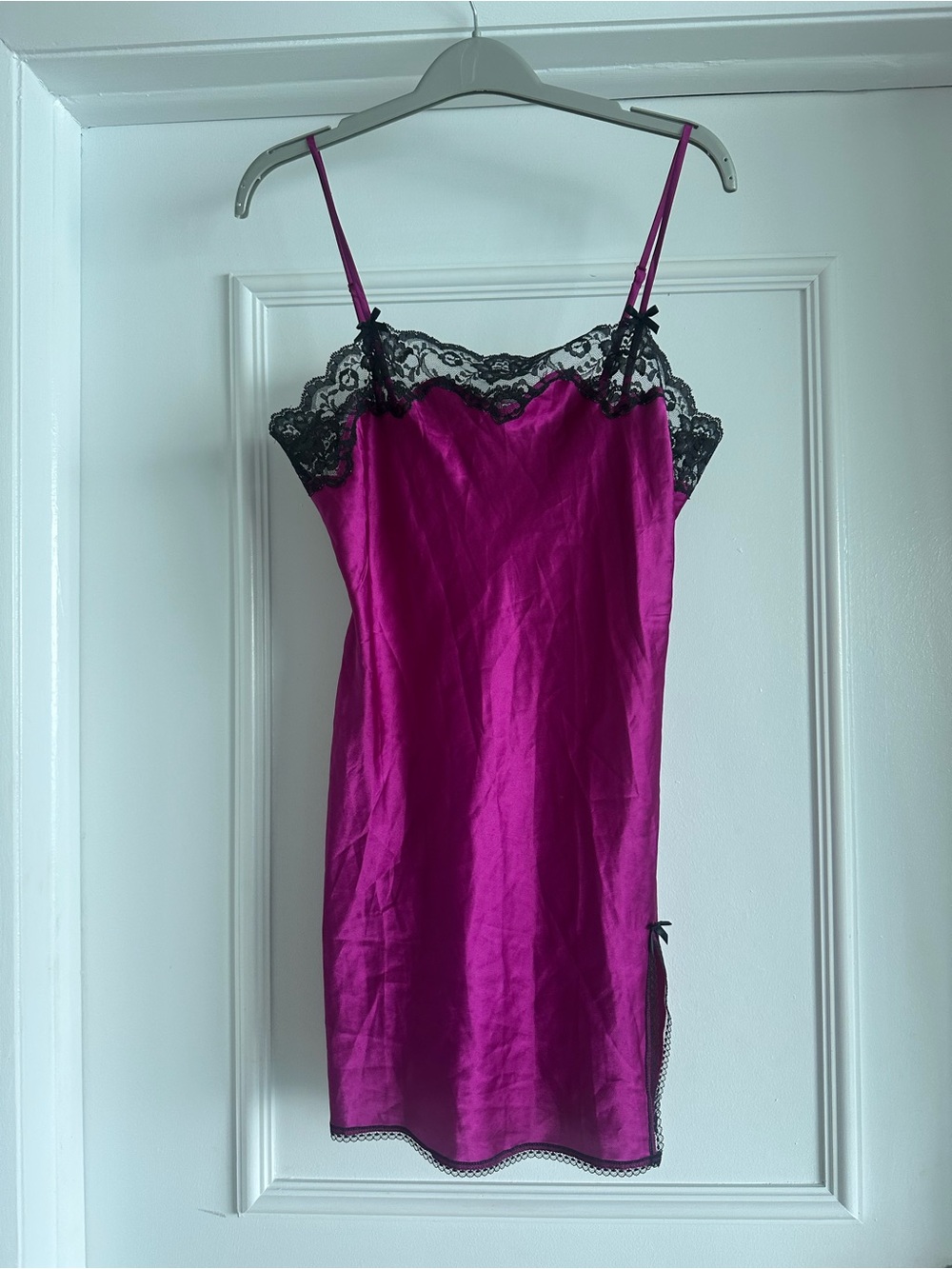 Victoria’s Secret Fuchsia Lace-Trim Chemise - Women Intimates